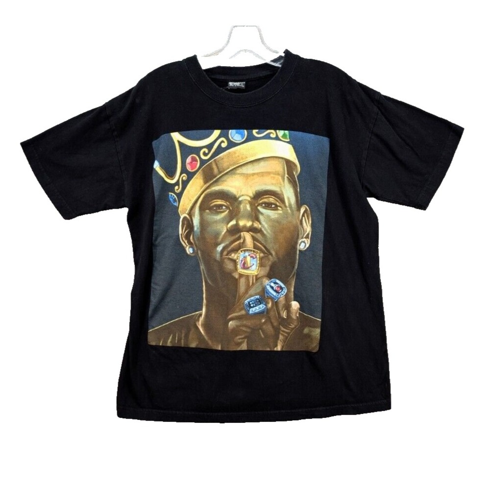Gemrock Lebron James King James Shirt 3 Ring Basketball NBA Y2K Men's L‎ Cotton